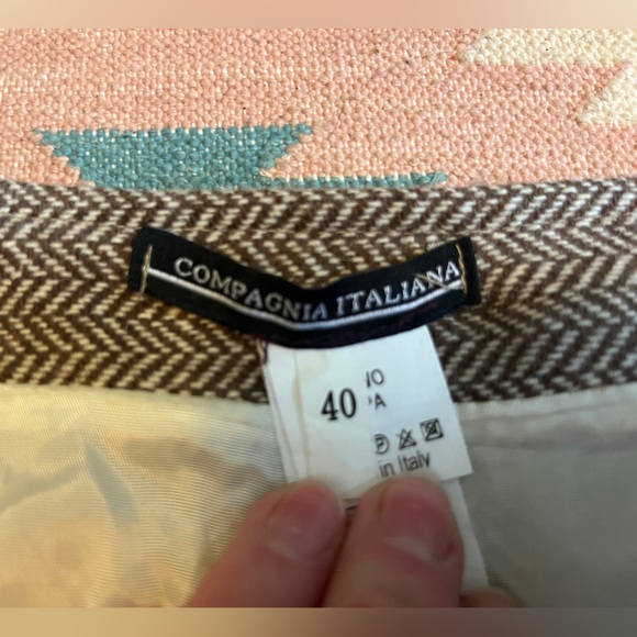 Compagnia Italiana wool herringbone mini skirt - Picture 3 of 8